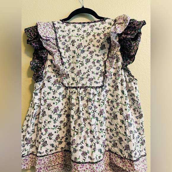 NWOT Carolina Belle Women’s Floral Ruffle Blouse in size L - Picture 9 of 11